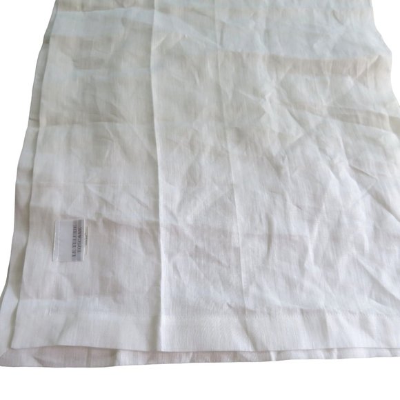 Le Telerie Toscane Italy White Linen Table Runner 17 x 108 New Open Package - Picture 10 of 10